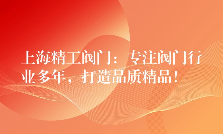 上海精工阀门：专注阀门行业多年，打造品质精品！