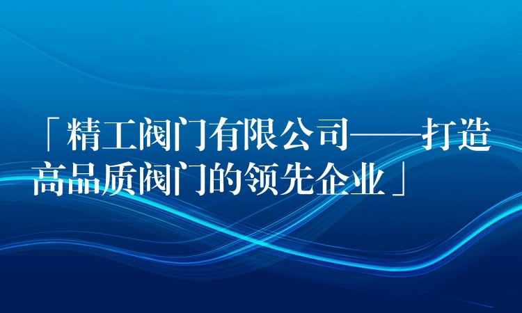 「精工阀门有限公司——打造高品质阀门的领先企业」