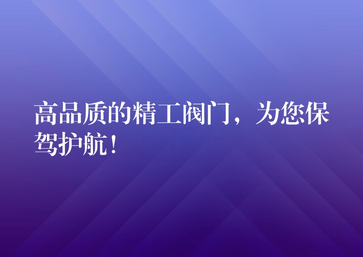 高品质的精工阀门，为您保驾护航！