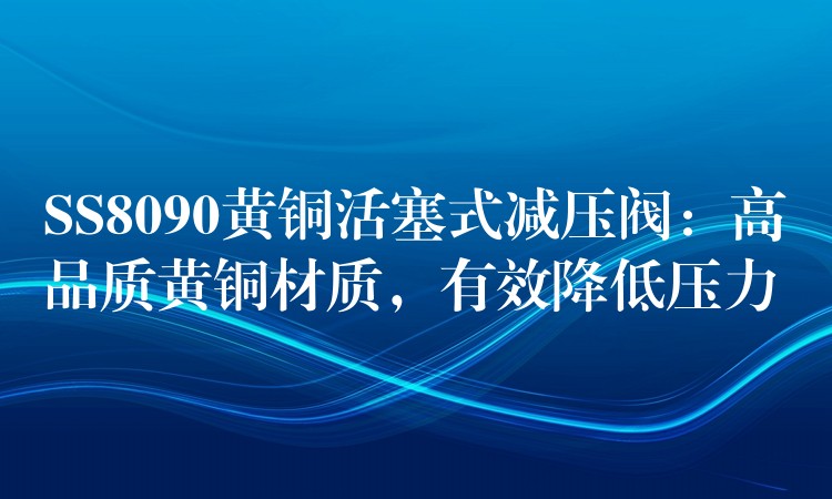 SS8090黄铜活塞式减压阀：高品质黄铜材质，有效降低压力