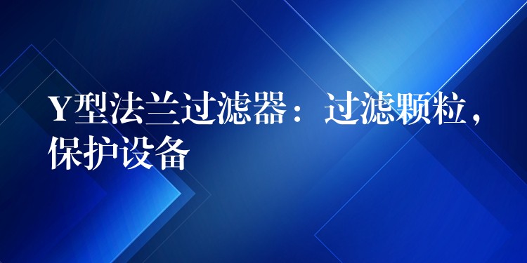 Y型法兰过滤器：过滤颗粒，保护设备