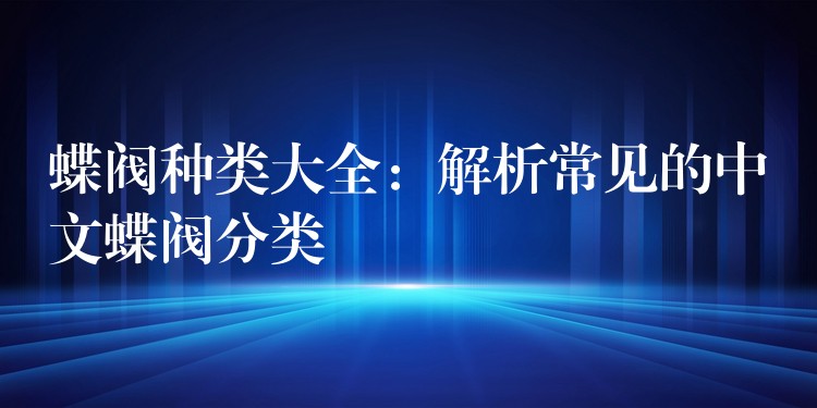 蝶阀种类大全：解析常见的中文蝶阀分类